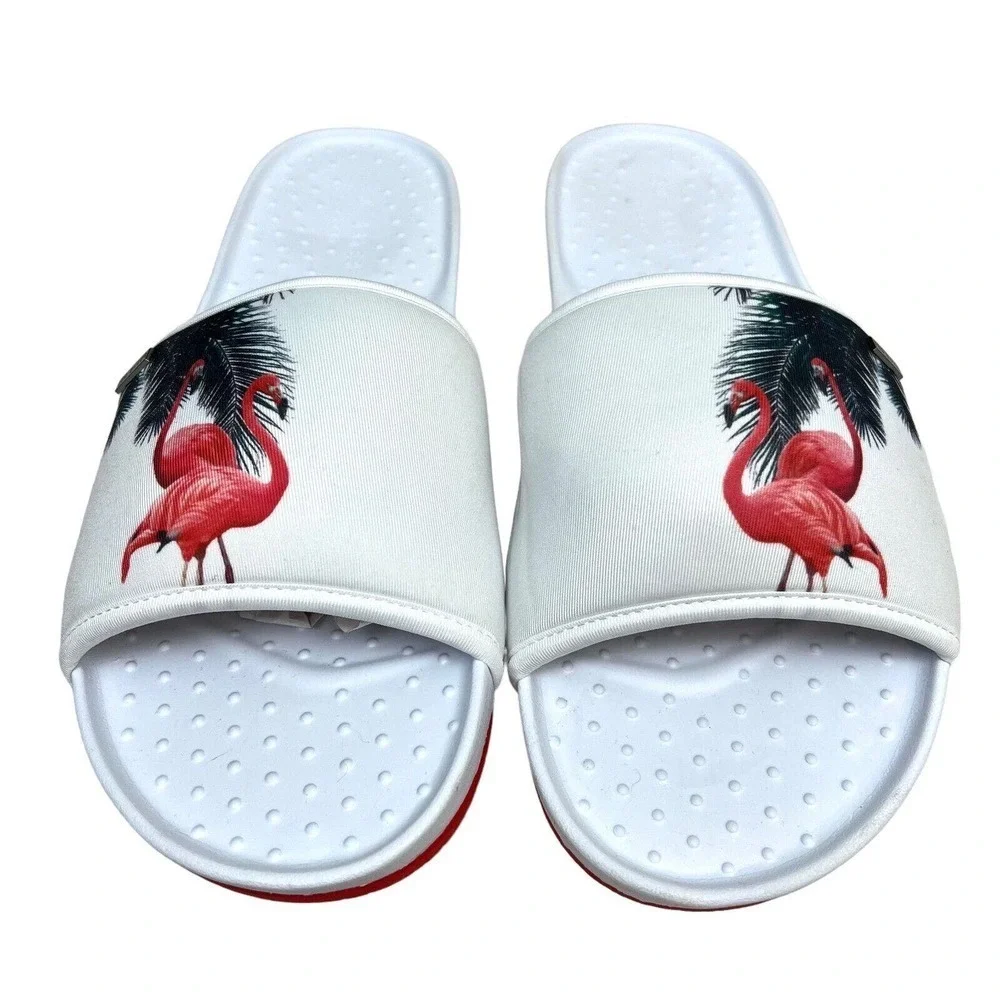 Ted Baker Sauldi 2 Slide Sandals Flamingo Print White Red Men Size‎ US13/EUR46